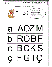 okuma yazmaya geçiş çalışmaları büyük küçük harf